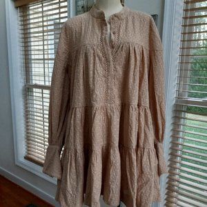 NEW Story Magnolia  Tiered Mini Dress - Peanut Butter   US Size 12